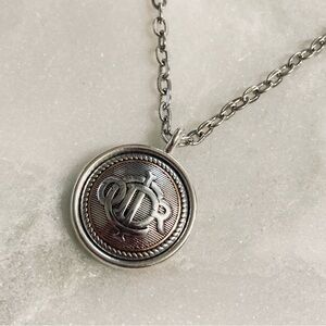 Vintage Dior Button Necklace Pendant Upcycled